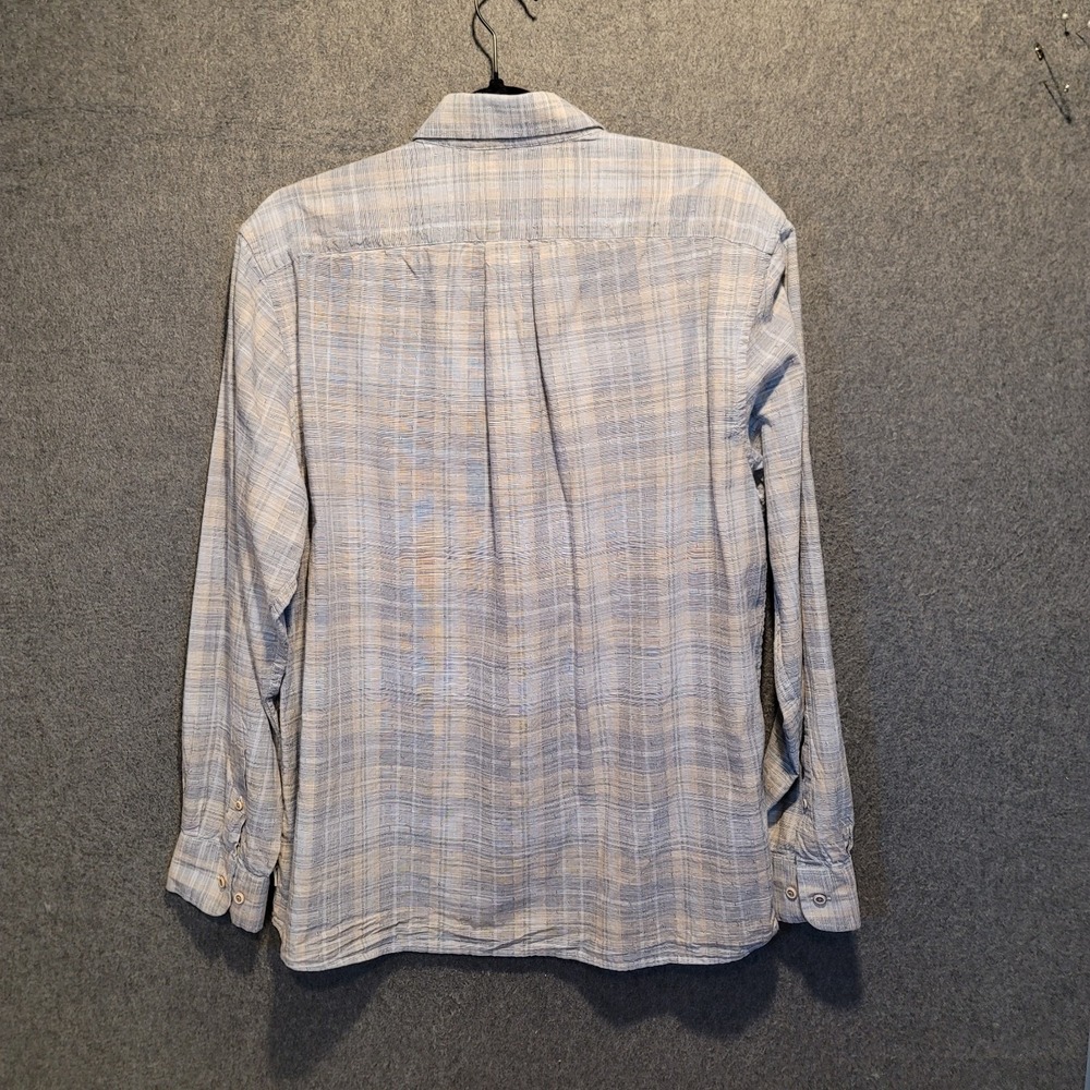ROWM Men's Blue Plaid Long Sleeve Shirt Lrg - Picture 10 of 14